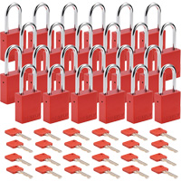 Cadenas de s&eacute;curit&eacute;, Cadenas de s&eacute;curit&eacute;, Cl&eacute;s diff&eacute;rentes, Aluminium, Largeur de 1-1/2" OSI Industrial Sales