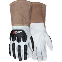 Leather Welding Work Gloves, Medium, Goatskin Palm, Gauntlet Cuff OSI Industrial Sales