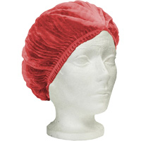 RONCO Care Pleated Bouffant Cap, Polypropylene, 24", Red OSI Industrial Sales