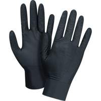 Gants d'examen de poids lourd &agrave; prise tactile, Petit, Nitrile, 8 mils, Sans poudre, Noir OSI Industrial Sales