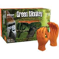 Gants jetables GreenMonkey, Petit, Nitrile, 6 mils, Sans poudre, Orange OSI Industrial Sales