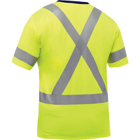 Chemise &agrave; manches courtes et X au dos Bisley, Poly-coton, Petit, Jaune lime haute visibilit&eacute; OSI Industrial Sales