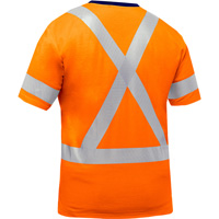 Chemise &agrave; manches courtes et X au dos Bisley, Poly-coton, Petit, Orange haute visibilit&eacute; OSI Industrial Sales
