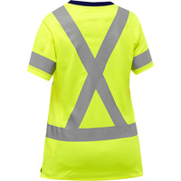Chemise &agrave; manches courtes et X au dos Bisley pour femmes, Poly-coton, Petit, Jaune lime haute visibilit&eacute; OSI Industrial Sales
