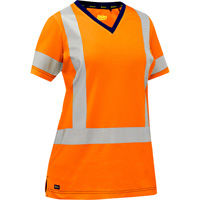 Chemise &agrave; manches courtes et X au dos Bisley pour femmes, Poly-coton, Petit, Orange haute visibilit&eacute; OSI Industrial Sales