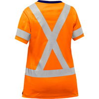 Chemise &agrave; manches courtes et X au dos Bisley pour femmes, Poly-coton, Petit, Orange haute visibilit&eacute; OSI Industrial Sales