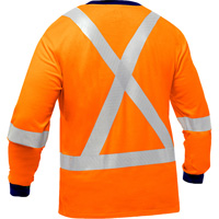 Chemise &agrave; manches longues et X au dos Bisley, Poly-coton, Petit, Orange haute visibilit&eacute; OSI Industrial Sales