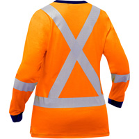 Chemise &agrave; manches longues et X au dos Bisley pour femmes, Poly-coton, Petit, Orange haute visibilit&eacute; OSI Industrial Sales