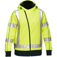Bisley&reg; X-Back Women's Contoured Full Zip Hooded Sweatshirt with Sherpa Lining, Small, High Visibility Lime-Yellow OSI Industrial Sales