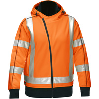 Bisley&reg; X-Back Women's Contoured Full Zip Hooded Sweatshirt with Sherpa Lining, Small, High Visibility Orange OSI Industrial Sales