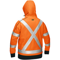 Bisley&reg; X-Back Women's Contoured Full Zip Hooded Sweatshirt with Sherpa Lining, Small, High Visibility Orange OSI Industrial Sales