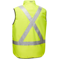 Veste bouffante r&eacute;versible avec X au dos Bisley, Jaune lime haute visibilit&eacute;, Petit, Polyester OSI Industrial Sales