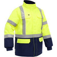 Bisley&reg; X-Back Extreme Cold Jacket with Navy Bottom, Polyester, High Visibility Lime-Yellow, Small OSI Industrial Sales