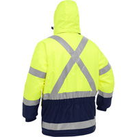 Bisley&reg; X-Back Extreme Cold Jacket with Navy Bottom, Polyester, High Visibility Lime-Yellow, Small OSI Industrial Sales