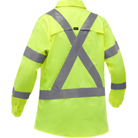 Chemise de travail &agrave; manches longues et X au dos Bisley avec X-Airflow pour femmes, Poly-coton, Petit, Jaune lime haute visibilit&eacute; OSI Industrial Sales