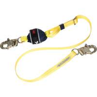 Adjustable Web Shock-Absorbing Lanyard, 6', Snap Hook Center, Snap Hook Leg Ends, Polyester OSI Industrial Sales