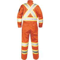 Fire-Resistant Coverall with High-Visibility Bands, Size Small, Orange OSI Industrial Sales