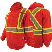 Atlas Guardian&reg; FR/AR Full-Zip Hoodies, Men's, X-Small, High Visibility Orange, 18 cal/cm² OSI Industrial Sales