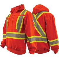 Atlas Guardian&reg; FR/AR Quarter-Zip Hoodies, Men's, X-Small, High Visibility Orange, 18 cal/cm² OSI Industrial Sales
