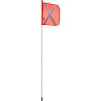 Heavy-Duty Safety Whip, Threaded Mount, 5' High, Orange with Reflective X OSI Industrial Sales