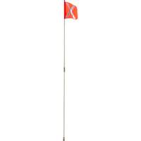 Heavy-Duty Safety Whip, Threaded Mount, 8' High, Orange with Reflective X OSI Industrial Sales