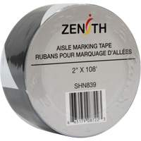Aisle Marking Tape, 2" x 108', PVC, Black and White OSI Industrial Sales