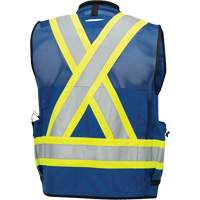 6681 Veste d'arpenteur antimicrobienne haute visibilit&eacute; avec dos en maille, Bleu royal, Petit, Polyester OSI Industrial Sales