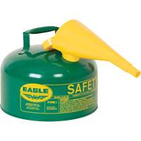 Safety Can for Combustibles with Funnel, Type I, Galvanized Steel, 2.5 US gal., Green, FM Approved/UL/ULC Listed OSI Industrial Sales