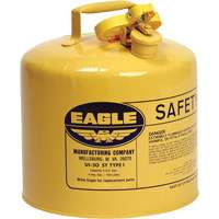 Safety Can for Diesel, Type I, Galvanized Steel, 5 US gal., Yellow, FM Approved/UL/ULC Listed OSI Industrial Sales