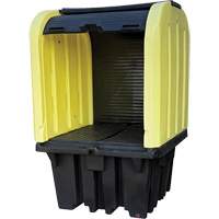 Yellow Roll Top Hardcover Spill Pallet, 65" L x 65" W x 101" H, 5000 lbs. Load Capacity OSI Industrial Sales