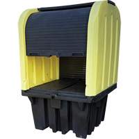 Yellow Roll Top Hardcover Spill Pallet, 65" L x 65" W x 101" H, 5000 lbs. Load Capacity OSI Industrial Sales