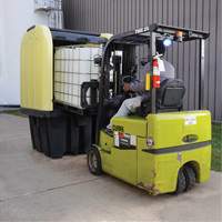 Yellow Roll Top Hardcover Spill Pallet, 65" L x 65" W x 101" H, 5000 lbs. Load Capacity OSI Industrial Sales