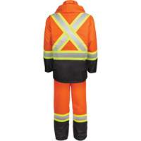 Ensemble de pluie haute visibilit&eacute; en tissu 150 deniers, Polyester, Petit, Orange haute visibilit&eacute; OSI Industrial Sales
