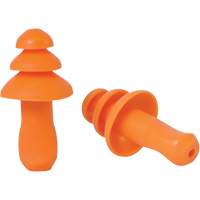 Bouchons d'oreilles r&eacute;utilisable &agrave; triple bride en TPR orange SEALTEC TipGrip, Sans cordon, Vrac - Boîte, 26 dB dB NRR, Taille unique OSI Industrial Sales
