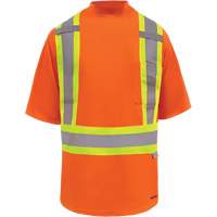 T-shirt de s&eacute;curit&eacute; doubl&eacute; de bambou Viking, Polyester, Petit, Orange haute visibilit&eacute; OSI Industrial Sales
