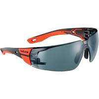 Lunettes de s&eacute;curit&eacute; RUSH+ 2.0 avec monture noire et rouge, M/G, Lentille Fum&eacute;e, Antibu&eacute;e/Anti-&eacute;gratignures, ANSI Z87+ OSI Industrial Sales