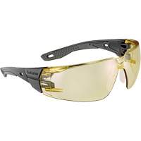 Lunettes de s&eacute;curit&eacute; RUSH+ 2.0 avec monture noire et grise, M/G, Lentille Ambr&eacute;e, Antibu&eacute;e/Anti-&eacute;gratignures, ANSI Z87+ OSI Industrial Sales