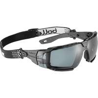 Lunettes de s&eacute;curit&eacute; RUSH+ 2.0 XP avec monture noire et grise, M/G, Lentille Fum&eacute;e, Antibu&eacute;e/Anti-&eacute;gratignures, ANSI Z87+ OSI Industrial Sales
