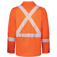 Chemise de travail haute visibilit&eacute; &agrave; bandes segment&eacute;es 7 oz de luxe Avenger, Style 652, Hommes, Petit, Orange OSI Industrial Sales