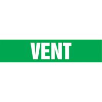 Marqueurs de tuyau "Vent", Autocollant, 4" h x 24" la, Blanc/vert OSI Industrial Sales