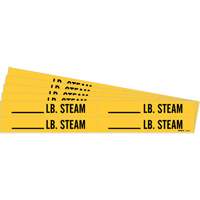 "Blank LB. Steam" Pipe Markers, Self-Adhesive, 1-1/8" H x 7" W, Black on Yellow OSI Industrial Sales