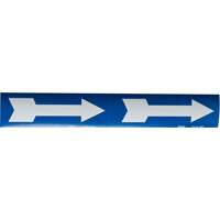 Arrow Pipe Markers, Self-Adhesive, 4" H x 12" W, White on Blue OSI Industrial Sales
