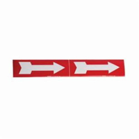 Arrow Pipe Markers, Self-Adhesive, 2-1/4" H x 7" W, White on Red OSI Industrial Sales
