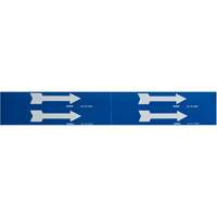 Arrow Pipe Markers, Self-Adhesive, 1-1/8" H x 7" W, White on Blue OSI Industrial Sales