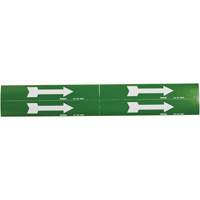Arrow Pipe Markers, Self-Adhesive, 1-1/8" H x 7" W, White on Green OSI Industrial Sales