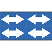 Dual Direction Arrow Pipe Markers, Self-Adhesive, 1-1/8" H x 7" W, White on Blue OSI Industrial Sales