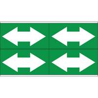 Dual Direction Arrow Pipe Markers, Self-Adhesive, 1-1/8" H x 7" W, White on Green OSI Industrial Sales