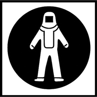 Right to Know Pictogram Labels - Full Protection Suit, Vinyl, Sheet, 5/8" L x 3/4" W OSI Industrial Sales
