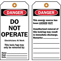 &eacute;tiquettes de verrouillage, Plastique, 3" la x 5-1/2" h, Anglais OSI Industrial Sales