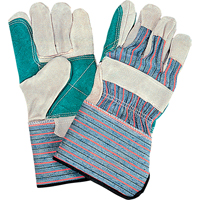Gants d'ajusteur de qualit&eacute; standard &agrave; paume double, Grand, Paume en Cuir de vache refendu, Doublure en Coton OSI Industrial Sales